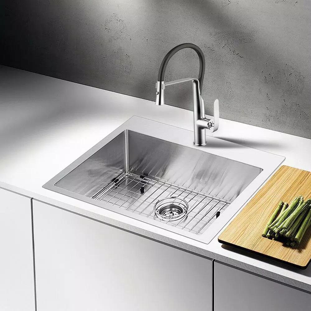 Water Creation Single-Handle Pull-Down Kitchen Faucet, Triple Plated Chrome