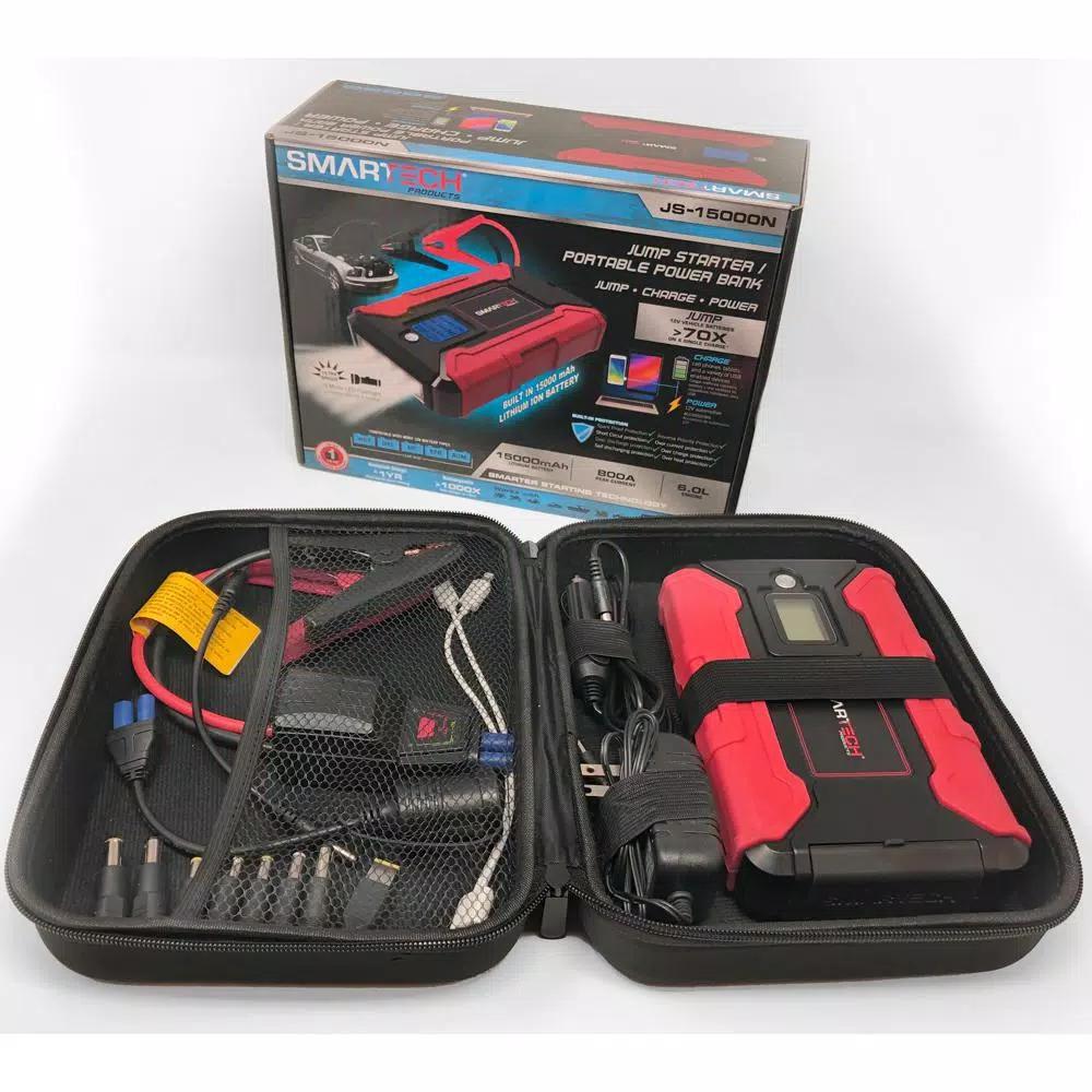 Smartech Products Smartech JS-15000N 15000 mAh Lithium Vehicle Jump Starter and Portable Power Bank