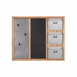 StyleWell 3-Section Wood and Metal Wall-Mount Organizer with Chalkboard thumbnail 1