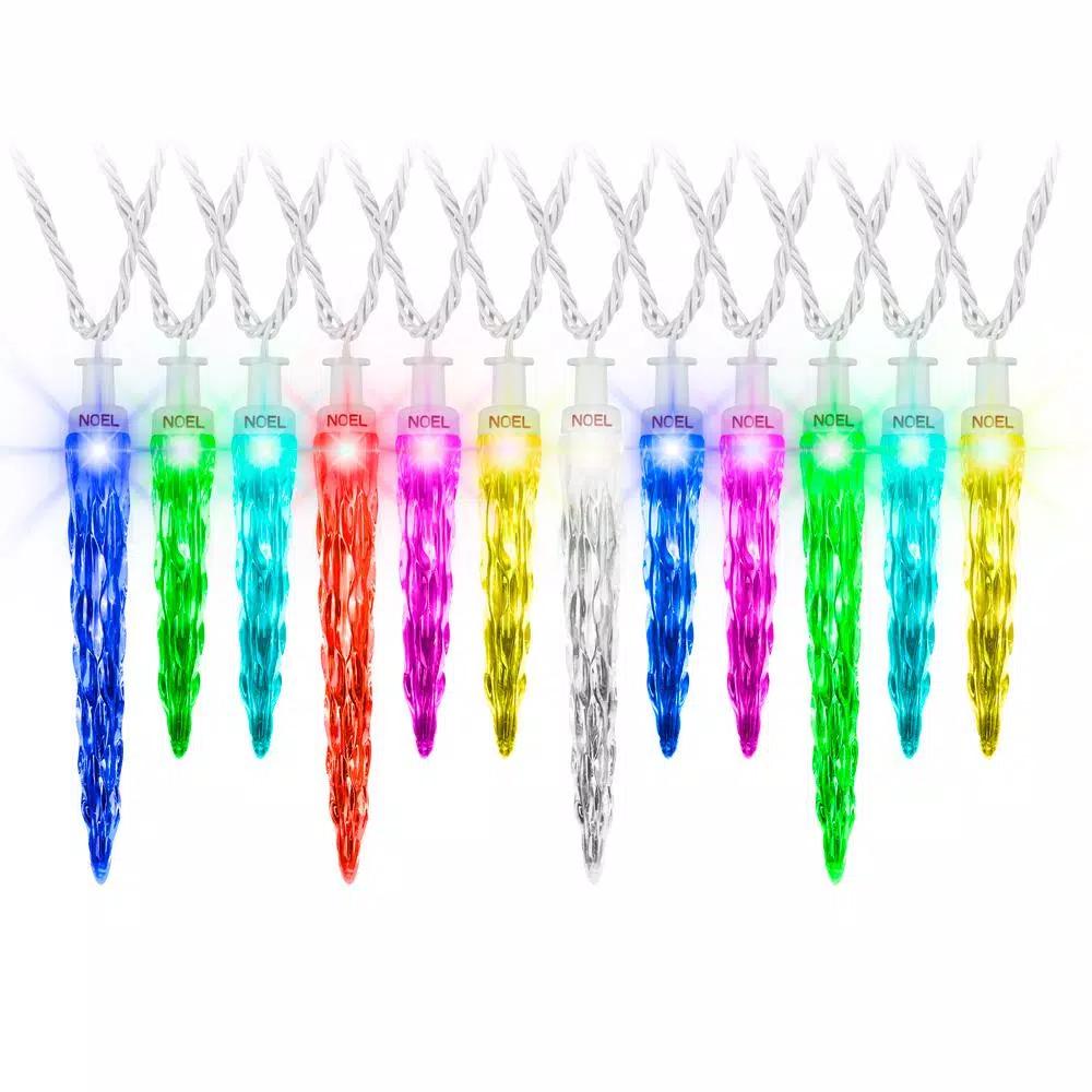 LightShow ColorMotion 24-Light Multi-Color Deluxe LED Icicle Christmas String Lights