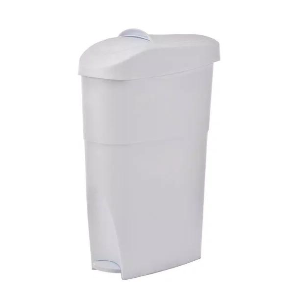 Alpine Industries 19 Qt. White Step-On Sanitary Napkin Receptacle & Waste Basket