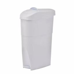 Alpine Industries 19 Qt. White Step-On Sanitary Napkin Receptacle & Waste Basket thumbnail 1