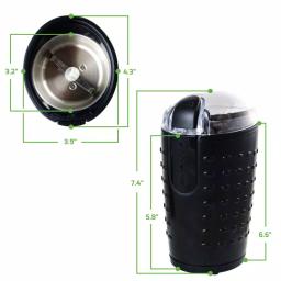 Ovente 150W Electric Coffee Grinder, Stainless Steel Blades, 2.5 oz Capacity, Black thumbnail 10