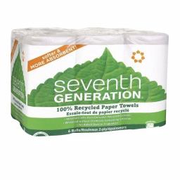 SEVENTH GENERATION Recycled Paper Towels 2-Ply, 11 in. x 5.40 in., 140 Sheets per Roll (6-Pack) thumbnail 1