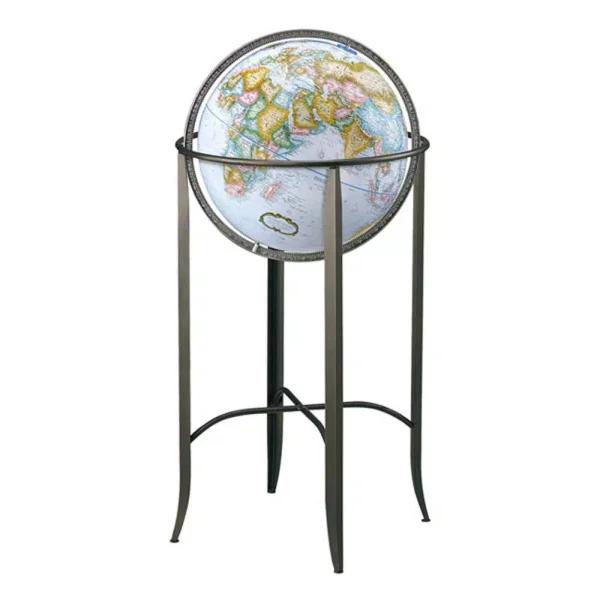 Replogle Trafalgar 16 in. Standing Floor Globe with Pewter Finish Meridian