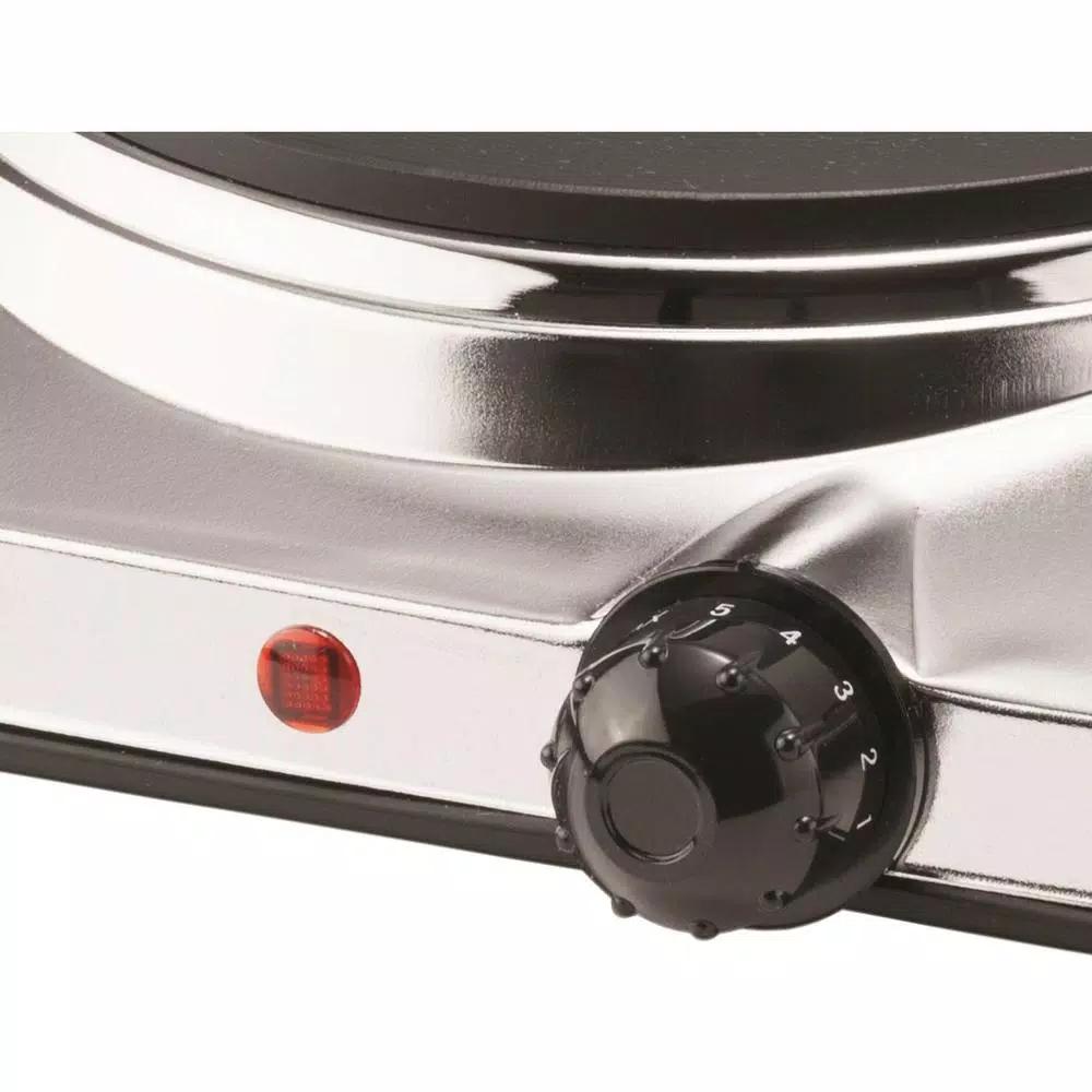 Brentwood Appliances 1440W 2-Burner Silver Electric Hot Plate
