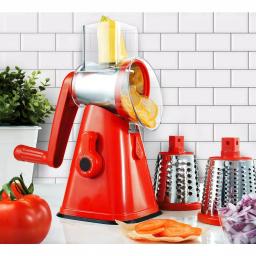 As Seen on TV NutriSlicer 3-in-1 Rotating Mandoline Slicer and Grater, Stainless Steel thumbnail 4