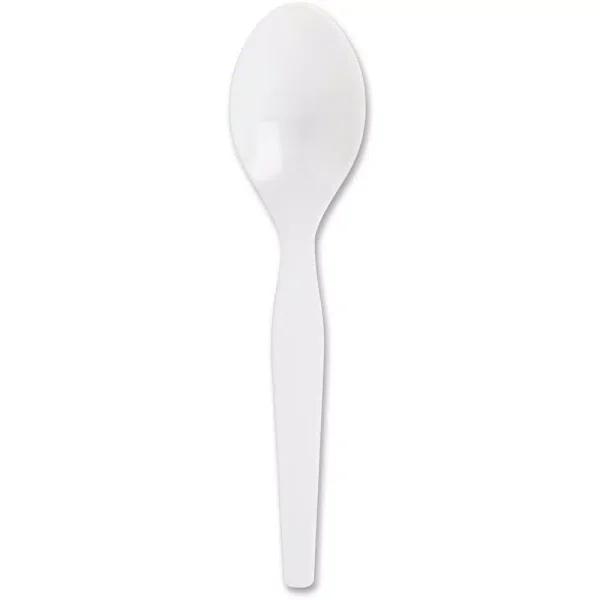 Genuine Joe Heavyweight White Polystyrene Disposable Spoons, 100 Count