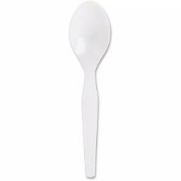 Genuine Joe Heavyweight White Polystyrene Disposable Spoons, 100 Count thumbnail 1