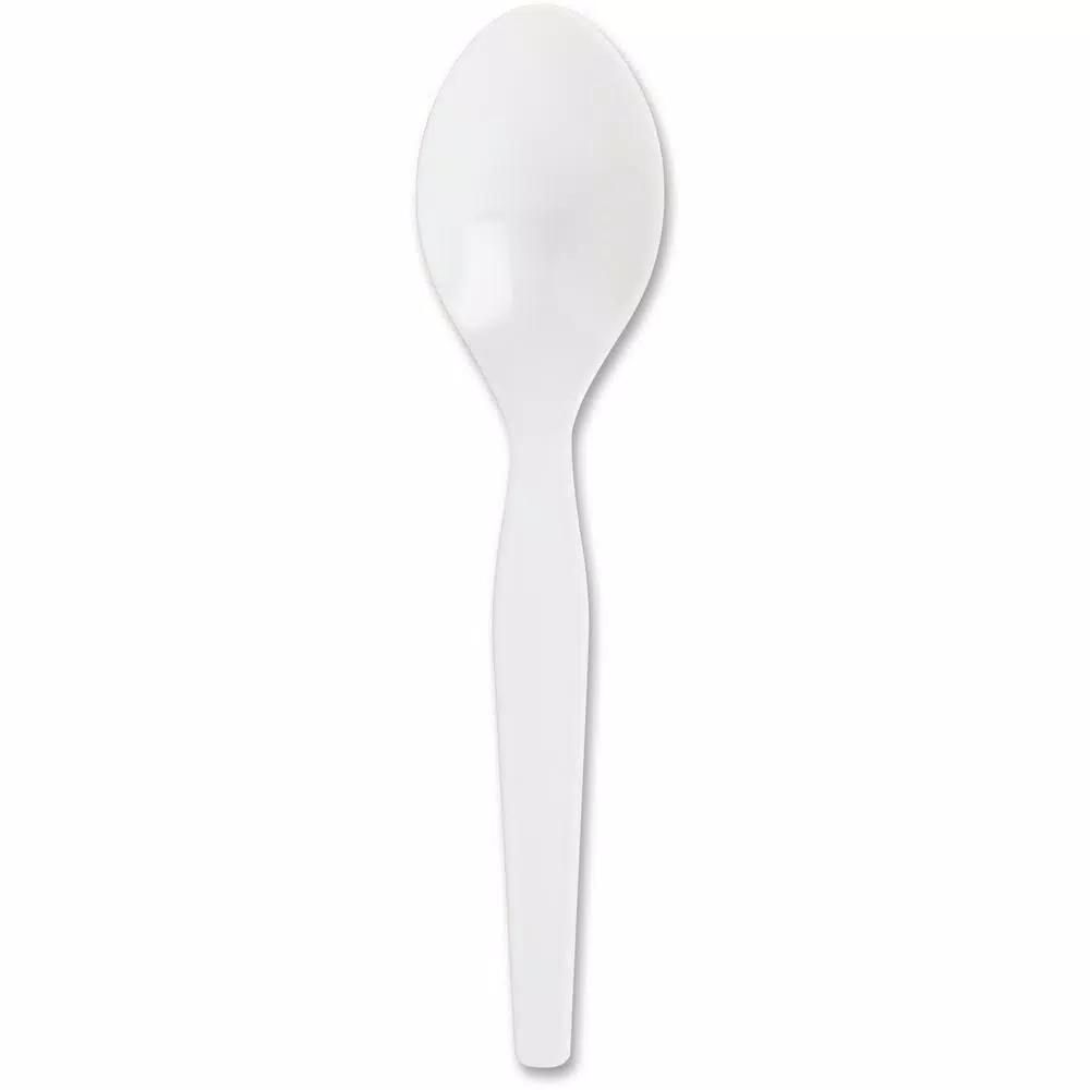 Genuine Joe Heavyweight White Polystyrene Disposable Spoons, 100 Count