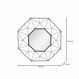 StyleWell Modern Octagonal Black Metal Frame Accent Mirror, 25.2 in. thumbnail 2