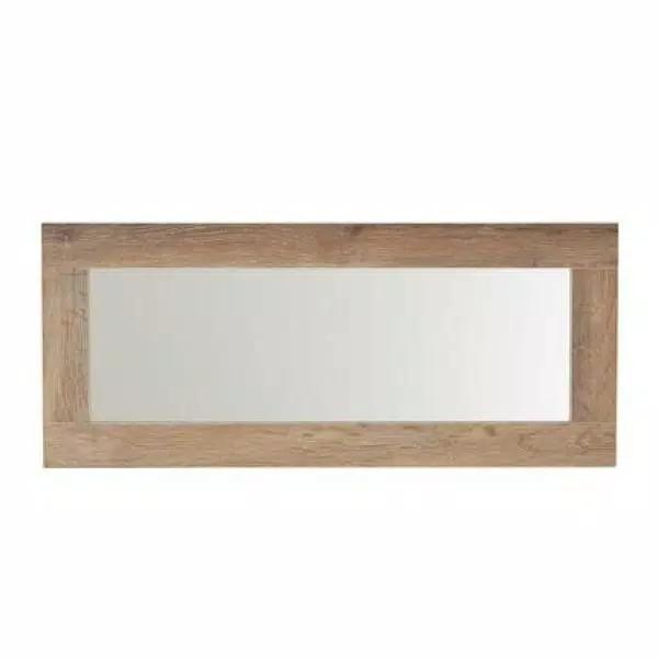 Household Essentials Ashwood Rectangular Wall Mirror, Gray Distressed Woodgrain Frame, 29.5 x 12.6 in.