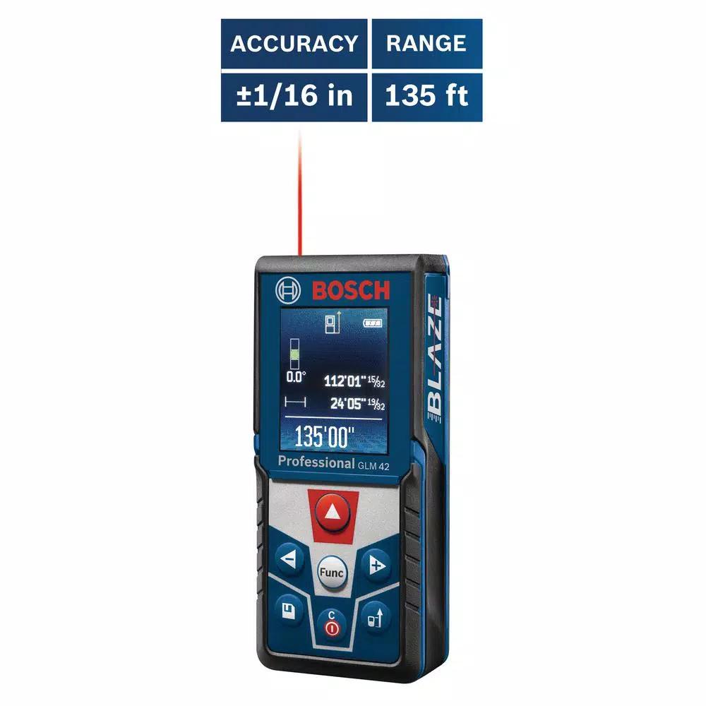 Bosch GCL 2-160 Self-Leveling Cross Line Laser & BLAZE GLM 42 135 ft. Laser Measure Combo Kit