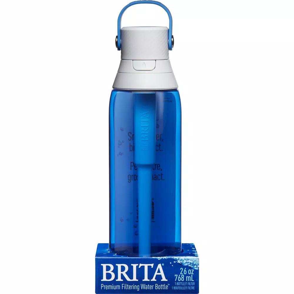 Brita Premium 26 oz. Sapphire Blue Filtering Water Bottle, BPA-Free with 1 Filter