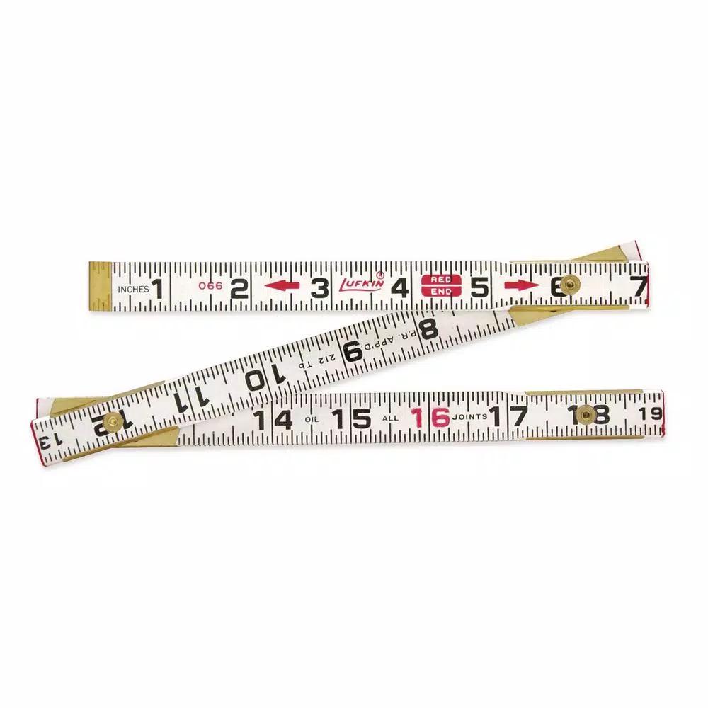 Lufkin 6 ft. Flat Wood Reading Rule with Red End Markings