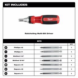 Milwaukee 2-Piece Multi-Bit Screwdriver Set: 9-in-1 Ratcheting & 8-in-1 Compact Drivers thumbnail 2