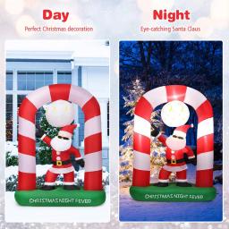 Costway 7.5 ft. Christmas Inflatable Santa Claus Archway Yard Decoration with Lights thumbnail 3