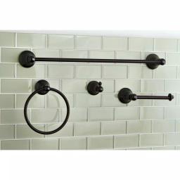 Kingston Brass 4-Piece Naples Bronze Bath Hardware Set - Oil Rubbed Bronze Bathroom Accessory Kit thumbnail 2