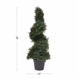 Pure Garden 36 in. Artificial Cypress Spiral Topiary with Pot thumbnail 2