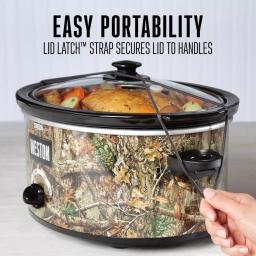 Weston Realtree Edge 5 Qt. Camouflage Slow Cooker with Lid Latch Strap thumbnail 6