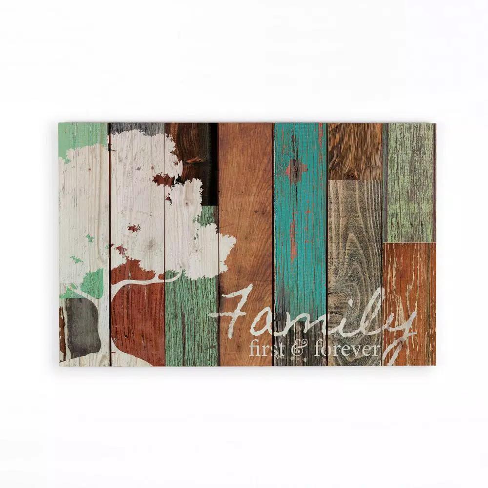 P Graham Dunn Family First & Forever Rustic Wood Pallet Sign - Farmhouse Wall Decor