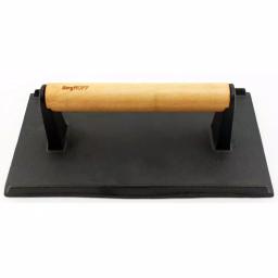 BergHOFF Cast Iron Rectangular Bacon and Steak Press with Wooden Handle thumbnail 1