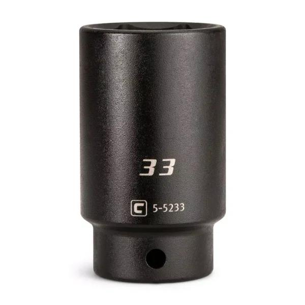 Capri Tools 33 mm 1/2 in. Drive 6-Point Metric Deep Impact Socket