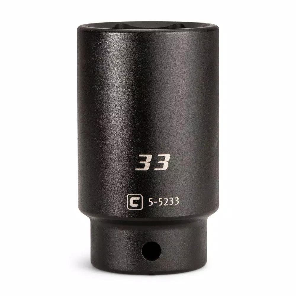 Capri Tools 33 mm 1/2 in. Drive 6-Point Metric Deep Impact Socket