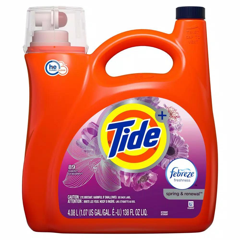 Tide Plus Febreze Spring and Renewal Liquid Laundry Detergent (72 Loads) and Downy April Fresh Fabric Softener (60 Loads)