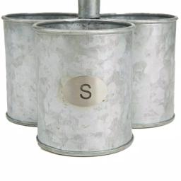 Mind Reader 3-Section Galvanized Metal Utensil Caddy & Silverware Organizer thumbnail 4