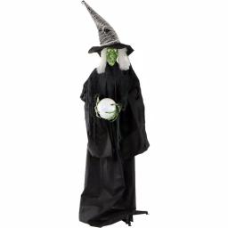 Haunted Hill Farm 6.5 ft. Animatronic Wicked Witch Halloween Prop with Sound and Light thumbnail 1
