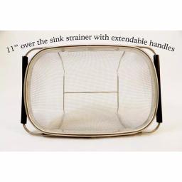 ExcelSteel 11 in. Stainless Steel Over the Sink Mesh Strainer with Extendable Non-Slip Rubber Handles thumbnail 5