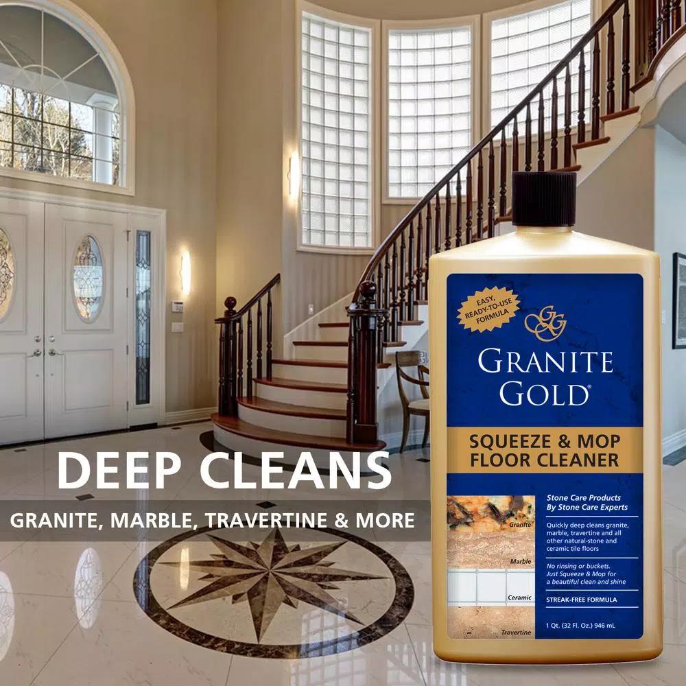 Granite Gold Squeeze and Mop Floor Cleaner, 32 oz. - For Natural Stone, Marble, and Tile