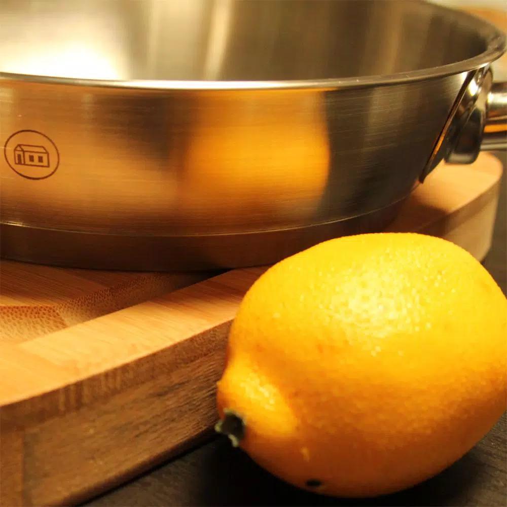1829 Carl Schmidt Sohn PRO-X 9.5 in. Stainless Steel Skillet with Aluminum Encapsulated Base, Satin Finish