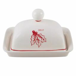 Molly Hatch Holly Butter Dish, 6.75 in. Stoneware Ceramic Serving Set thumbnail 1