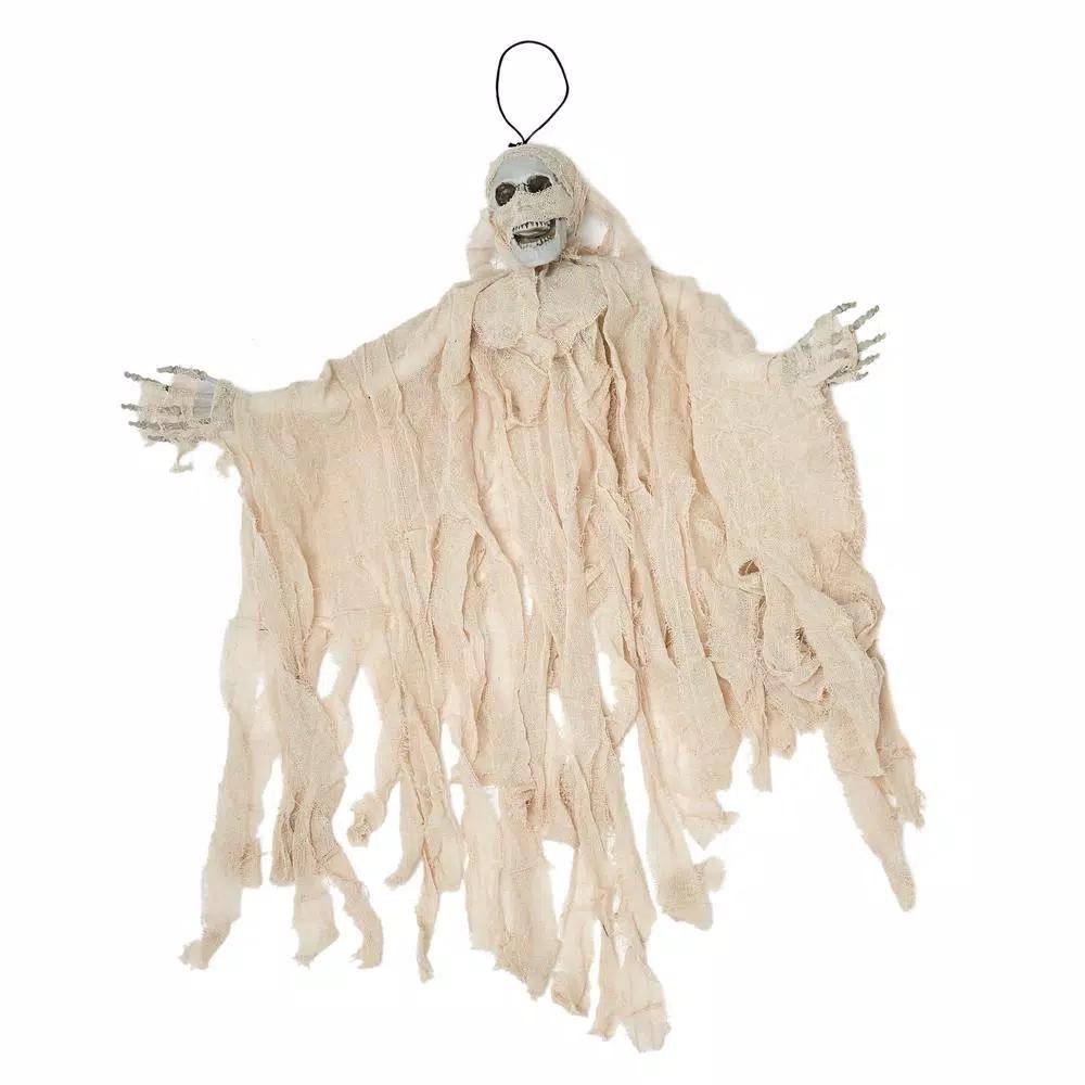 Unbranded 35 in. Hanging Mummy Halloween Decor - White Zombie Hanging Prop