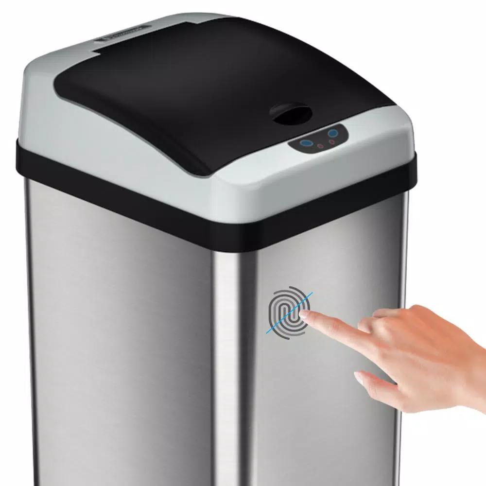 Halo 13 Gallon Platinum Extra-Wide Stainless Steel Automatic Sensor Trash Can
