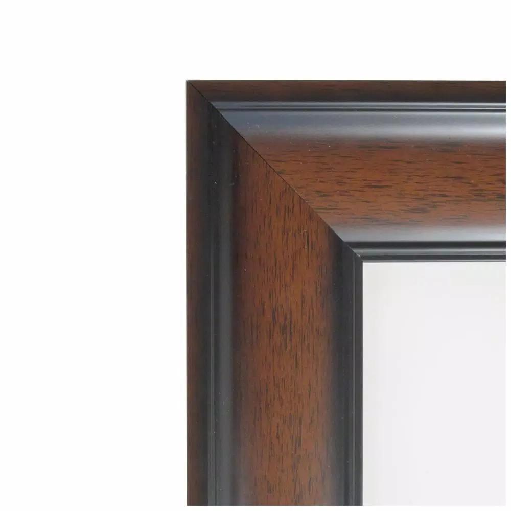 Amanti Art Cyprus Walnut 24.88 in. x 24.88 in. Square Wood Framed Bathroom Vanity Wall Mirror