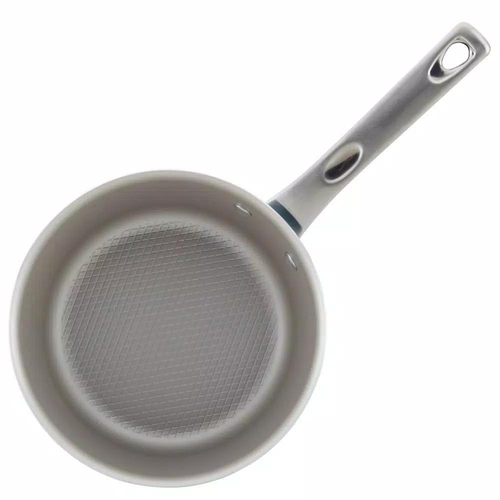 Ayesha Curry Home Collection 3-Quart Aluminum Nonstick Saucepan with Glass Lid, Twilight Teal