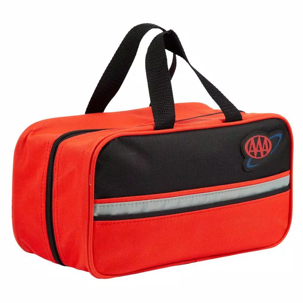 AAA 42-Piece Emergency Roadside Safety and First Aid Kit with 8 Gauge Booster Cables