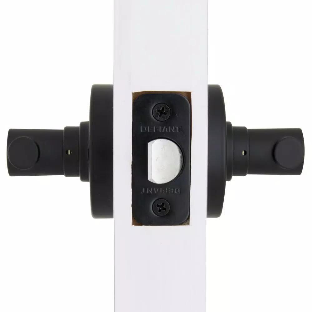 Defiant Highland Matte Black Passage Door Lever with Round Rose