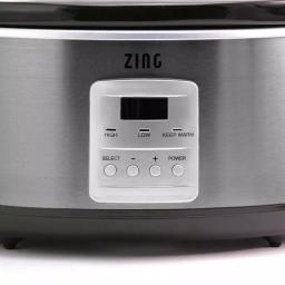 Zing 7 Qt. Oval Programmable Slow Cooker with Glass Lid, Dark Stainless Steel thumbnail 3