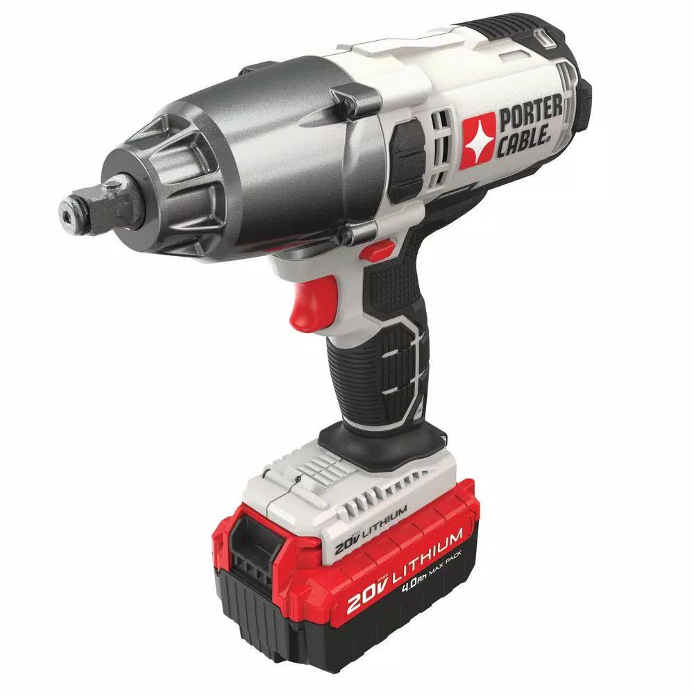 Porter-Cable 20V MAX Cordless 1/2 in. Hog Ring Impact Wrench with 4.0 Ah Lithium-Ion Battery