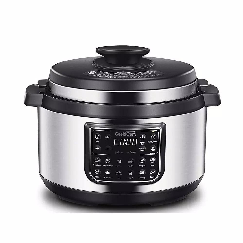 Geek Chef 8 Qt. Stainless Steel Electric Oval Pressure Cooker with 12 Preset Functions
