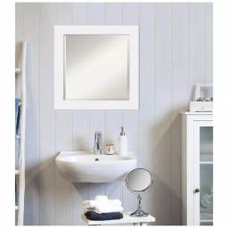 Amanti Art Corvino 25 in. Square White Matte Wood Framed Beveled Edge Bathroom Vanity Mirror thumbnail 6