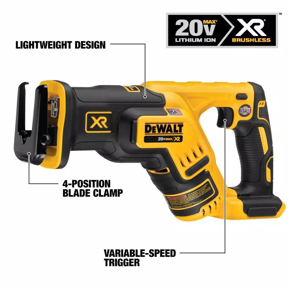 DEWALT 20V MAX XR Brushless Compact Reciprocating Saw and Compact Router Combo Kit (Tool-Only)