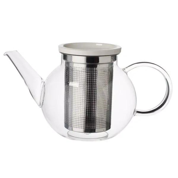 Villeroy & Boch Artesano 4-Cup Double Walled Glass Teapot with Removable Stainless Steel Strainer