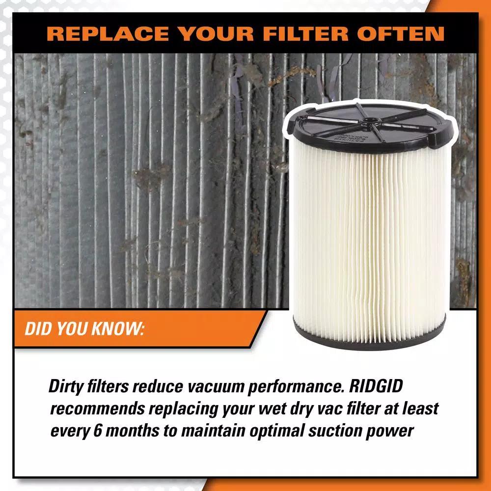 RIDGID Replacement Filter Set: VF4000 Pleated Paper & VF7000 Foam Filter for 5 Gal. or Larger Wet/Dry Vacuums