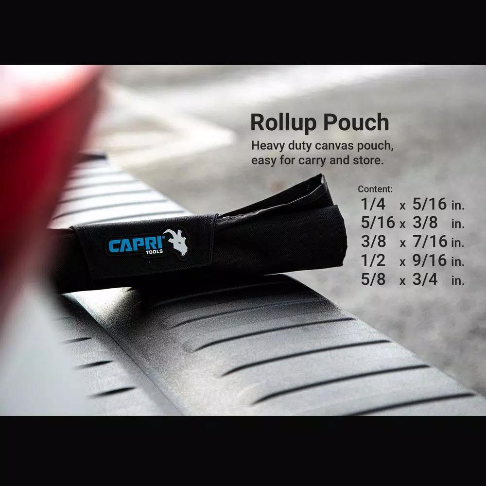 Capri Tools 5-Piece SAE 0-Degree Offset Extra-Long Box End Wrench Set