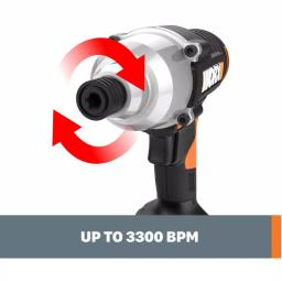 Worx Power Share 20V Cordless 1/4 in. Hex Impact Driver with Variable Speed and LED Light thumbnail 3